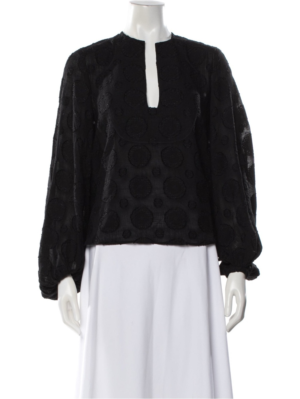 WIGGY KIT Black Patterned Long Sleeve Blouse Size XS